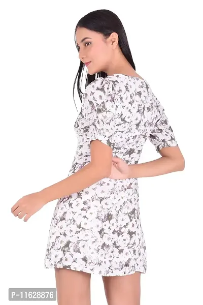 Women Stylish Modal Printed Fit And Flare Dress-thumb2