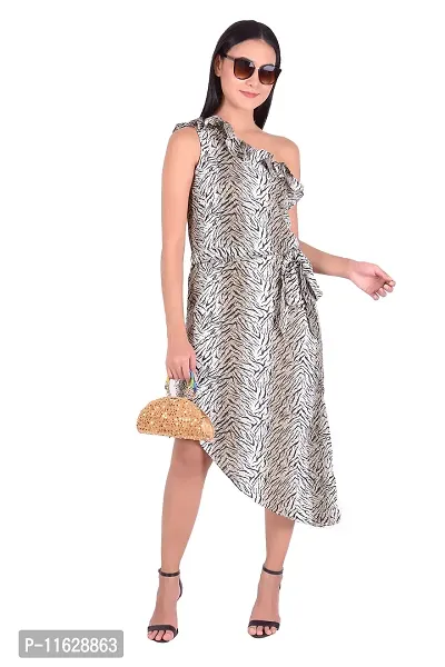 Women Stylish Polyester Blend Printed Fit And Flare Dress
