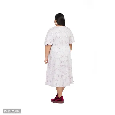 Women Stylish Viscose Printed Fit And Flare Dress-thumb2