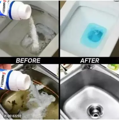 Powerful Sink  Drain Cleaner: Clog Block Remover, Automatic Toilet Cleaner Powder - Effective Unclogging and Hair Removal for Regular Drain Maintenance-thumb2