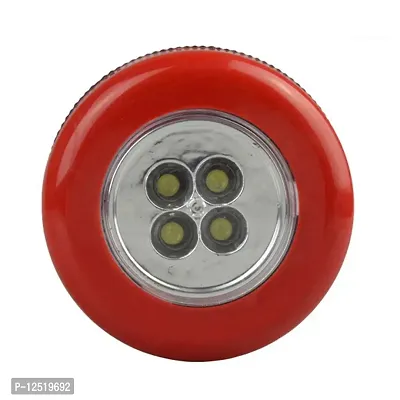 Three Secondz 4LED Touch Self Stick and Click Lights Push On/Off Light Battery Operated (Red)