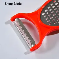 Eva Homes 3 in 1 Multipurpose Pack of 1 Peeler / Vegetable Scrapper Double Edge Serrated Grater with Garlic Shredder-thumb2