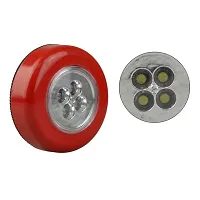 Three Secondz 4LED Touch Self Stick and Click Lights Push On/Off Light Battery Operated (Red)-thumb1