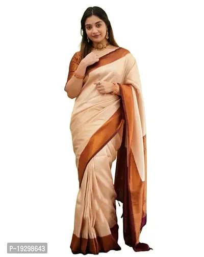 Beautiful Kosa Silk Saree With Blouse Piece For Women-thumb0