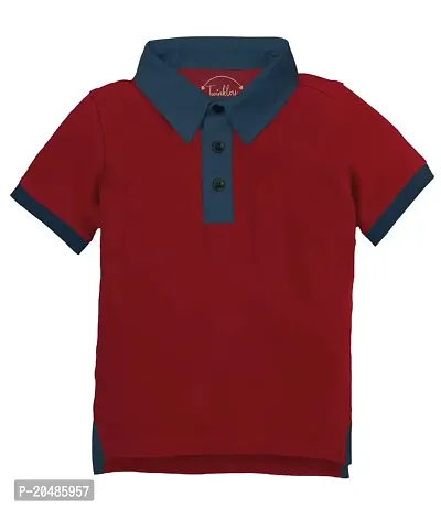 Bluebuck Boys 100% Cotton Trendy Collar Tshirt-thumb0