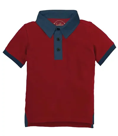 Bluebuck Boys 100% Cotton Trendy Collar Tshirt