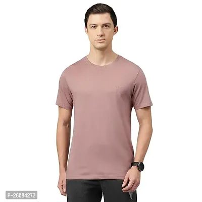 Reliable Peach Polyester Round Neck Tees For Men-thumb0