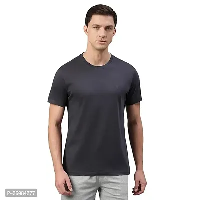 Reliable Black Polyester Round Neck Tees For Men-thumb0