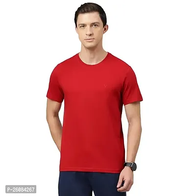 Reliable Red Polyester Round Neck Tees For Men-thumb0