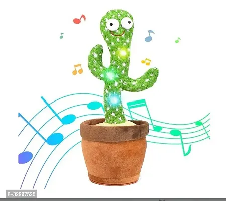 USB Charging Dancing Talking Cactus Toy Wiggle  Singing Recording Repeat What You Say Funny Education Toys for Babies with LED Light for Home DecorMulticolor-thumb0