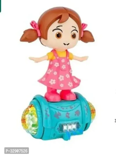 Musical Dancing Girl Doll Activity Play Center Toy 360 Degree Rotating with Flashing Lights and Bump n Go Action Toys for Kids Pack of 1 Pink-thumb0