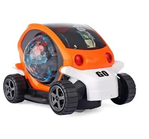 Stunt Car 360 Degree Rotating Stunt Car Bump and Go Toy with 4D Lights  Sounds Musical Car Battery Operated Toy for Kids  Assorted Pack of 1