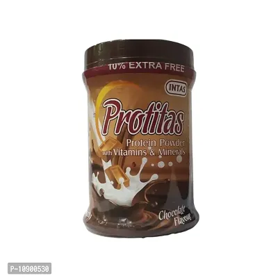 Intas Protitas Protein Powder with Vitamins, Minerals | 220 g (Chocolate Flavour)-thumb0
