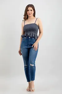 Mayero Woman Sleeveless Solid Crop tops-thumb4