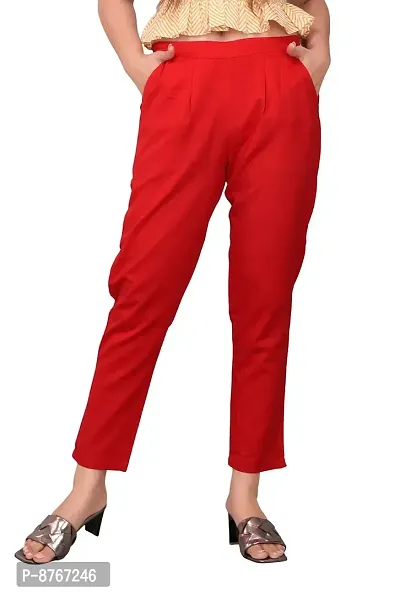 Mayero Womens Solid Cotton Flex Trouser