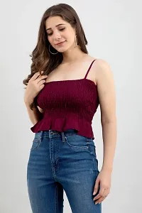 Mayero Woman Sleeveless Solid Crop Tops-thumb5