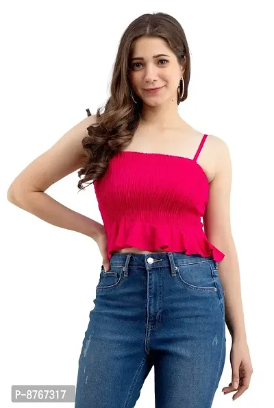 Mayero Woman Sleeveless Solid Crop Tops