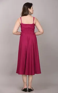 Mayero Solid Rayon Blend Stitched Anarkali Gown (Pink)-thumb3