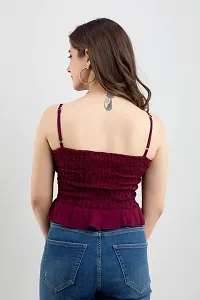 Mayero Woman Sleeveless Solid Crop Tops-thumb3