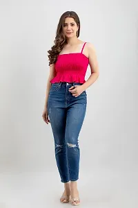 Mayero Woman Sleeveless Solid Crop Tops-thumb2