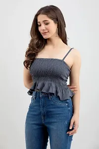 Mayero Woman Sleeveless Solid Crop tops-thumb5