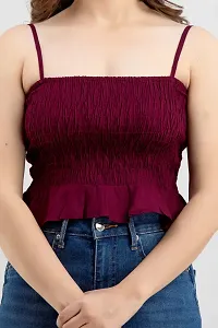 Mayero Woman Sleeveless Solid Crop Tops-thumb2