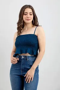 Mayero Woman Sleeveless Solid Crop Tops-thumb2