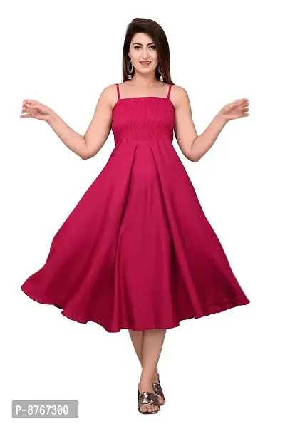 Mayero Solid Rayon Blend Stitched Anarkali Gown (Pink)-thumb0