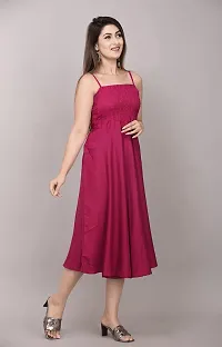 Mayero Solid Rayon Blend Stitched Anarkali Gown (Pink)-thumb1