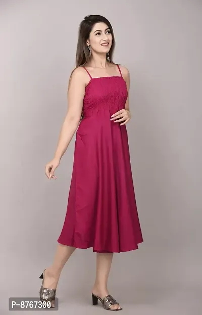 Mayero Solid Rayon Blend Stitched Anarkali Gown (Pink)-thumb2