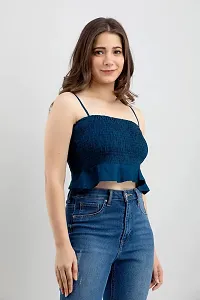 Mayero Woman Sleeveless Solid Crop Tops-thumb3