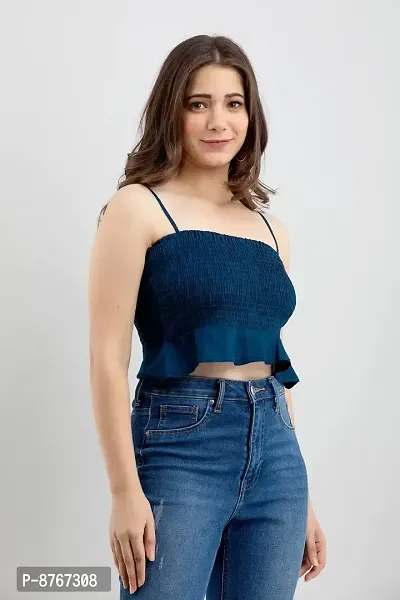 Mayero Woman Sleeveless Solid Crop Tops-thumb4