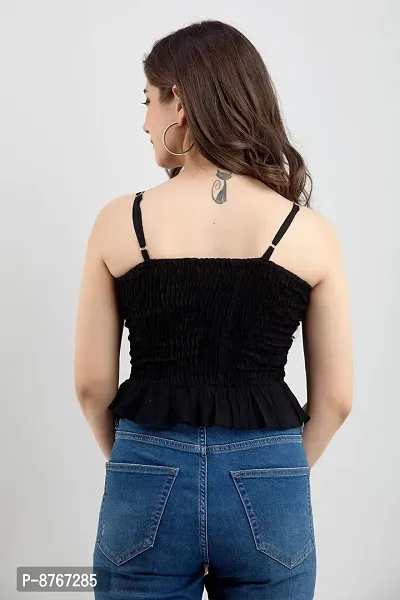 Mayero Woman Sleeveless Solid Crop Tops-thumb3