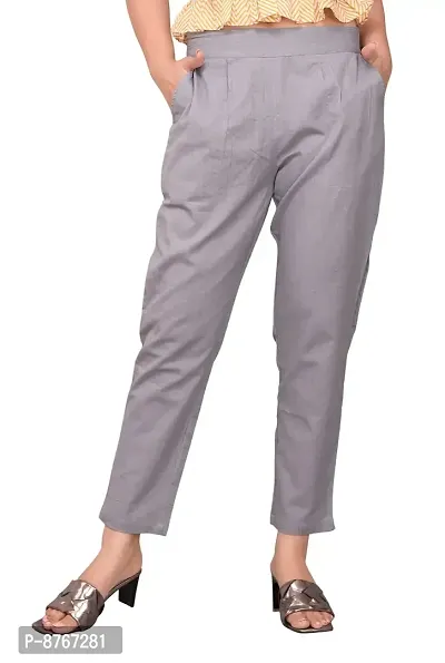 Mayero Womens Solid Cotton Flex Trouser