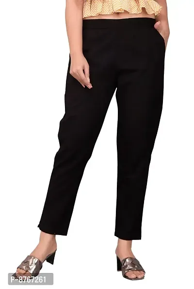 Mayero Womens Solid Cotton Flex Trouser