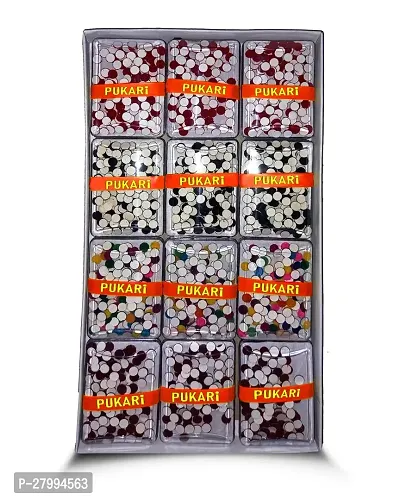 PUKARI BINDI Fancy Red,Black,Maroon, Mixcolor,Round shapes for Women's and Girls Indian