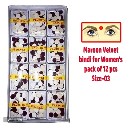 Beautiful Velvet Bindi For Women Pack Of 12-thumb2