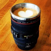 BEJOY Insulated Plastic Camera Lens Coffee Mug, Camera Lens Shaped Coffee Mug with 2 Lids, 400ml, Stainless Steel Insulated, Coffee Cup, Camera Mug, Hot Coffee Mug.-thumb1