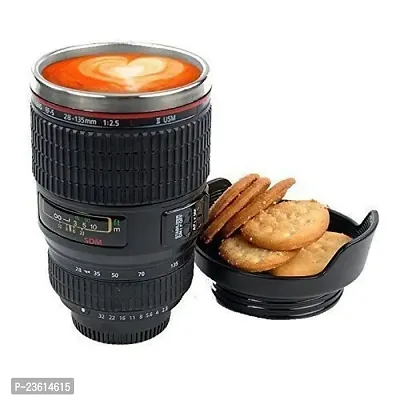 BEJOY Insulated Plastic Camera Lens Coffee Mug, Camera Lens Shaped Coffee Mug with 2 Lids, 400ml, Stainless Steel Insulated, Coffee Cup, Camera Mug, Hot Coffee Mug.-thumb3