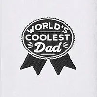 Mrunals Fashion - 150 GSM Hand Towel with World Coolest Dad Embroidery (Pack of 2), Size 16 (W) X 27(L) inch, Black Colour Embroidery on White Towel-thumb1