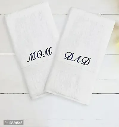 Mrunals Fashion - Good Craft for Good Moments, Embroidered on Hand Towel 150 GSM (Pack of 2), Size 16 (W) X 27(L) inch (Her & His)-thumb0