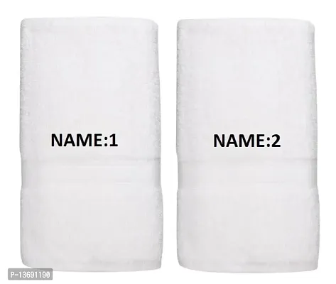 Mrunals Fashion - 150 GSM Hand Towel, Name Written with Embroidery (Pack of 2)