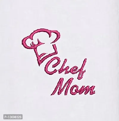Mrunals Fashion - 150 GSM Hand Towel with Chef Mom Embroidery (Pack of 2), Size 16 (W) X 27(L) inch, Embroidery on White Towel-thumb2