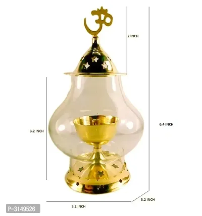Brass Golden Akhand Diya - Lamp 6.4 Inch-thumb0