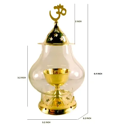 Brass Golden Akhand Diya - Lamp 6.4 Inch