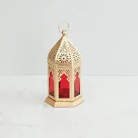 Decorative Red Iron Lantern And Tealight Candle Holder-thumb1