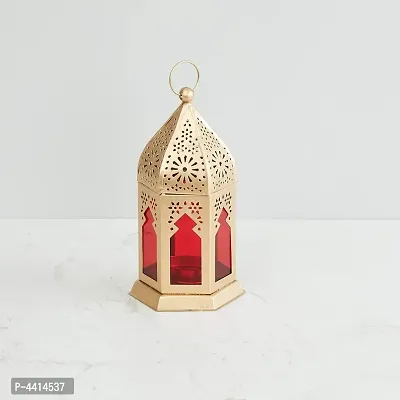 Decorative Red Iron Lantern And Tealight Candle Holder-thumb2