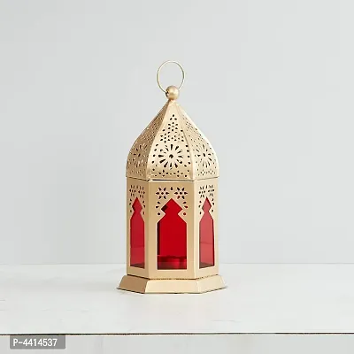 Decorative Red Iron Lantern And Tealight Candle Holder-thumb3
