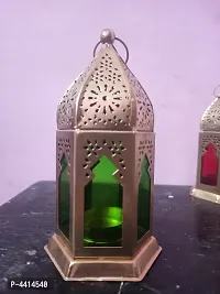Decorative Green Iron Lantern And Tealight Candle Holder-thumb1