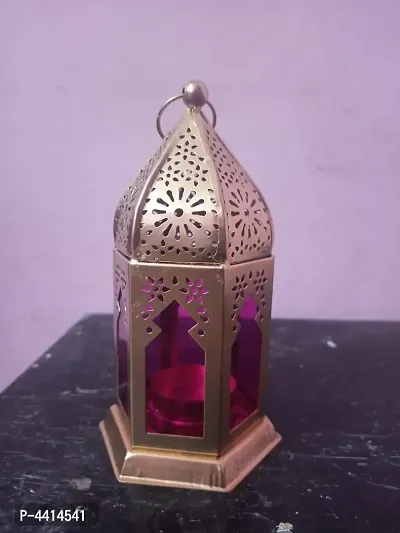 Decorative Pink Iron Lantern And Tealight Candle Holder-thumb2